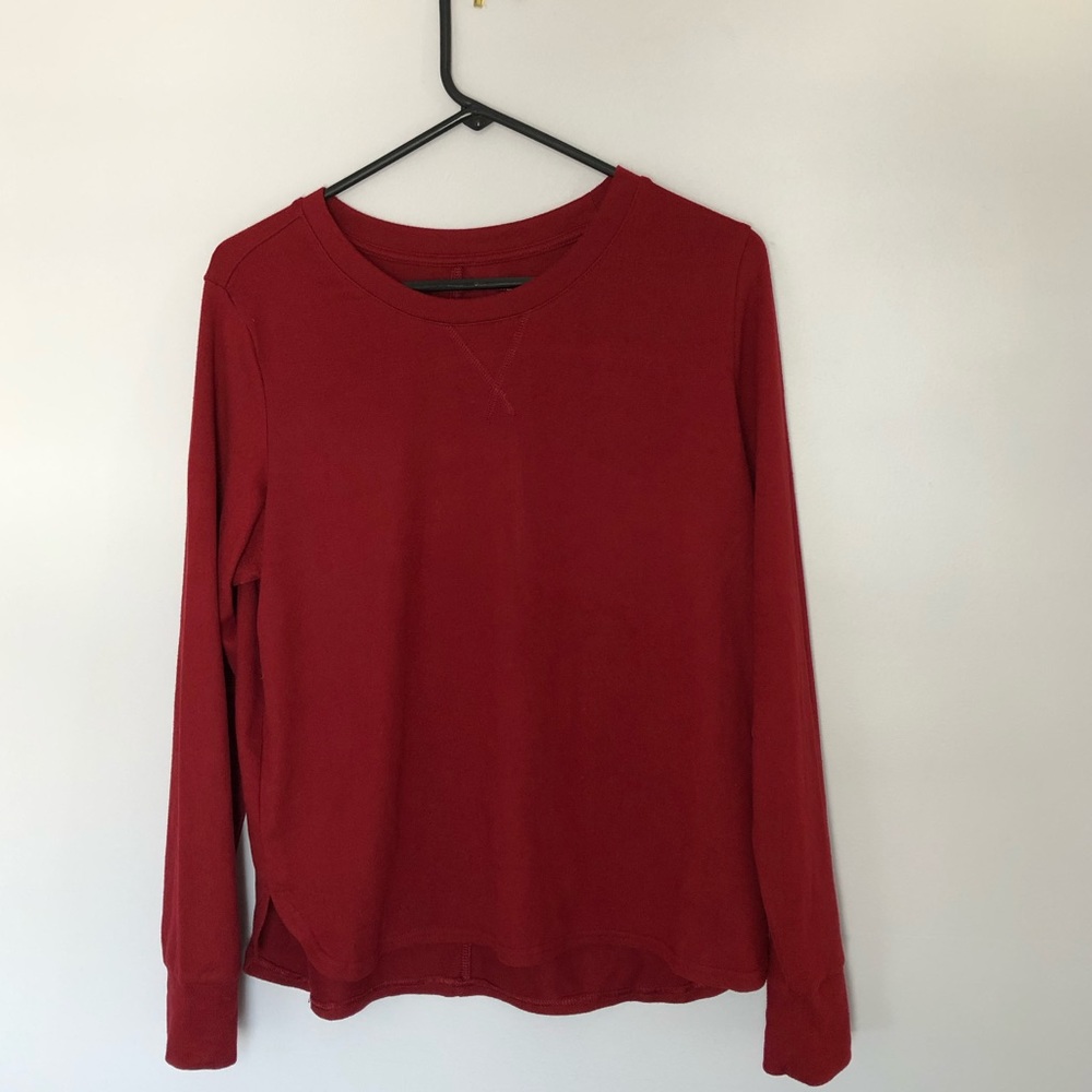 Red Comfy Long Sleeve Top